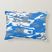 アイスウォーターブルー迷彩柄装飾用クッション アクセントクッション (裏面)