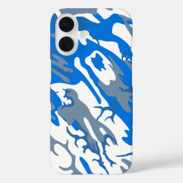 アイスウォーターブルー迷彩柄電話ケース iPhone 16ケース