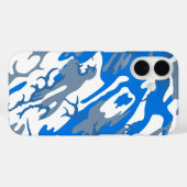 アイスウォーターブルー迷彩柄電話ケース Case-Mate iPhoneケース (裏面 (横))