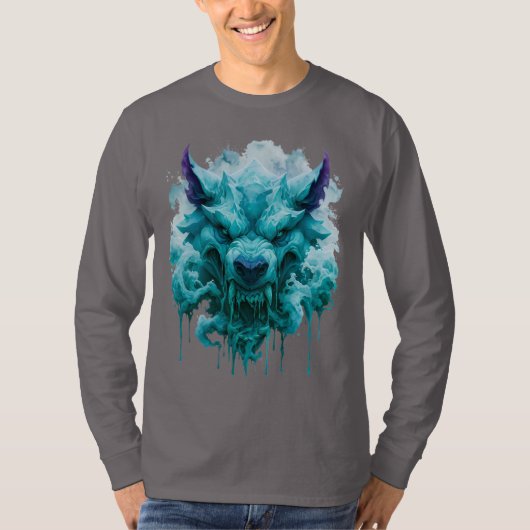 アイスウルフファンタジーロングスリーブ Tシャツ (正面)