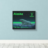 アイスエッジポーラクマ – アラスカ送料 キャンバスプリント (インサイチュ (ウッドフロア))