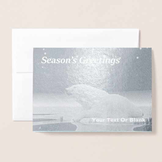 アイスエッジポーラクマ – シーズンの挨拶 箔カード (封筒付き正面)
