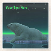 アイスエッジポーラベア ガラスコースター (正面)