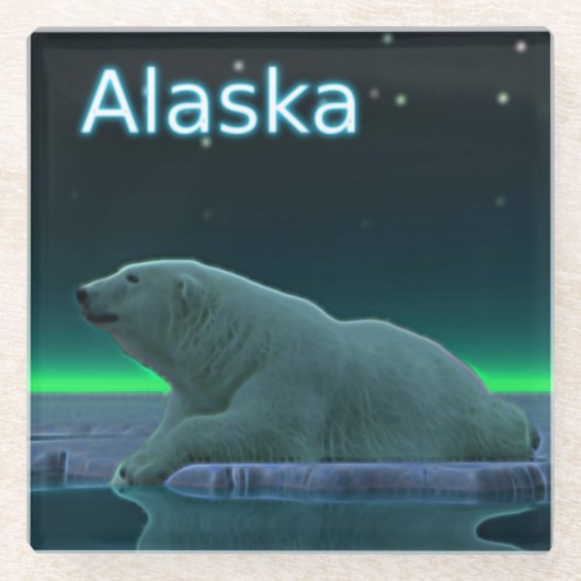 アイスエッジポーラベア ガラスコースター (正面)