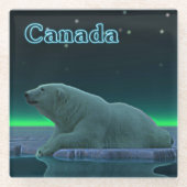 アイスエッジポーラベア ガラスコースター (正面)