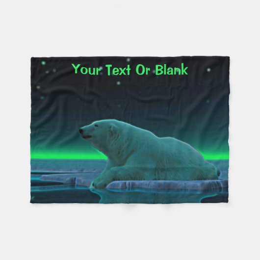 アイスエッジポーラベア フリースブランケット (正面(横))