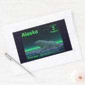 アイスエッジポーラベア 長方形シール (封筒)