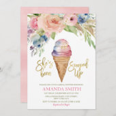 アイスエレガントカラフルクリームサマーブライダルシャワー 招待状 (正面/裏面)