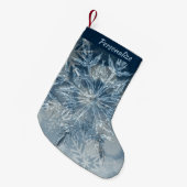 アイスエレガントクリスタルスノーフレーククリスマスホリデー スモールクリスマスストッキング (正面 (吊り時))