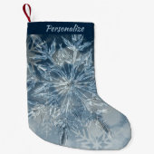 アイスエレガントクリスタルスノーフレーククリスマスホリデー スモールクリスマスストッキング (正面)