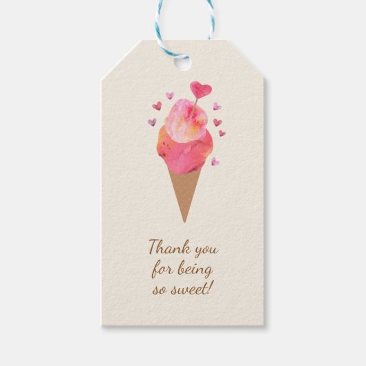 アイスエレガントクリームコーンユニークレトロインスパイア- ギフトタグ (正面)