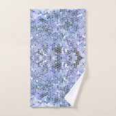 アイスエレガントブルーのモザイク バスタオルセット (ハンドタオル)