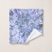 アイスエレガントブルーのモザイク バスタオルセット (ウォッシュタオル)