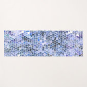 アイスエレガントブルーのモザイク ヨガマット (正面(横))