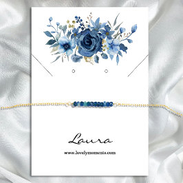 アイスエレガントブルーウィンターフローラスタッドイヤリング 名刺