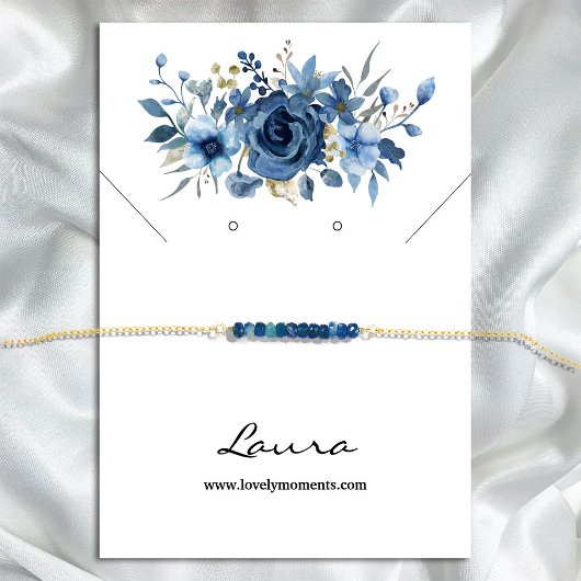 アイスエレガントブルーウィンターフローラスタッドイヤリング 名刺