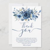 アイスエレガントブルーウィンターフローラ感謝していブライダルシャワー 招待状 (正面)