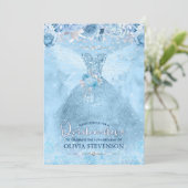 アイスエレガントブルーグリッターフローラガウンキンセアニェラ 招待状 (スタンド正面)
