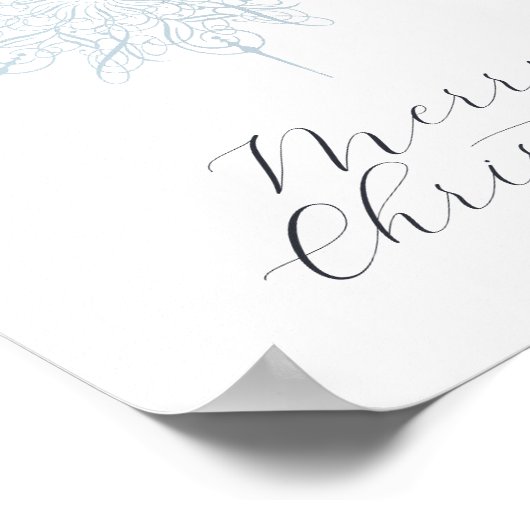 アイスエレガントブルースノーフレーク・メリークリスマスポスター ポスター (角)