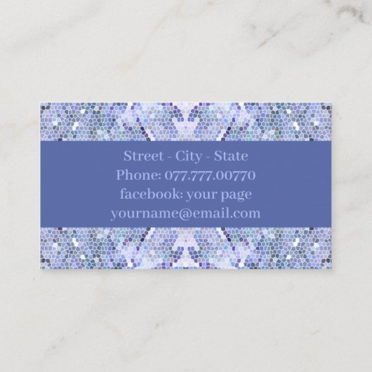 アイスエレガントブルーモザイクモダンカスタムー 名刺 (裏面)