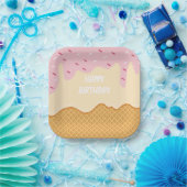 アイスカスタムクリームストロベリーバニラキュートスイーツ ペーパープレート (パーティー)