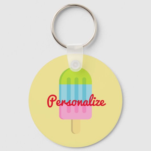 アイスカスタムクリームラウンドボタンキーホルダー キーホルダー (正面)