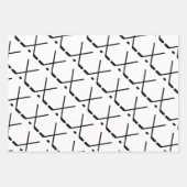 アイスカスタムホッケースティックとパックを交差させた色 ラッピングペーパーシート (正面3)