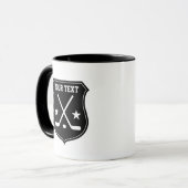 アイスカスタムホッケースティック及びパックのロゴコーヒー マグカップ (正面左)