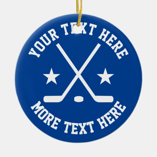アイスカスタムホッケースポーツクリスマスツリーオーナメント セラミックオーナメント (正面)