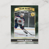 アイスカスタムホッケートレーディングカードグリーン金ゴールドスタジアム コーリングカード (正面)