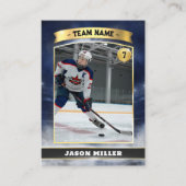 アイスカスタムホッケートレーディングカードブルー金ゴールドスタジアム コーリングカード (正面)