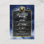 アイスカスタムホッケートレーディングカードブルー金ゴールドスタジアム コーリングカード (裏面)