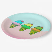 アイスカッコいいカラフルクリームコーン – パーソナライズされた ペーパープレート (アングル)