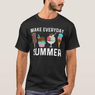 アイスカッコいいクリームアート女子男性へジェラトコーンフリーズ Tシャツ