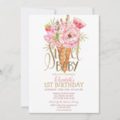 アイスカッコいいクリームフルーツストライプの誕生日招待状 招待状 (正面)