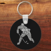 アイスカッコいいホッケー女子男性へボーイガールアイスホック キーホルダー (正面)