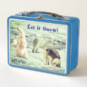 アイスカッコいいメタルの弁当箱にホッキョクグマ メタルランチボックス (正面)