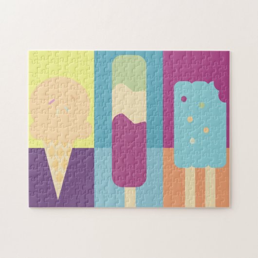 アイスカラフルクリームとアイスポップスイーツ ジグソーパズル (横)