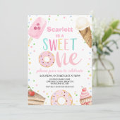 アイスカラフルクリームケーキスウィートワン誕生日 招待状 (スタンド正面)