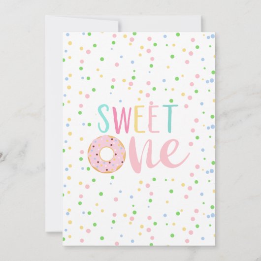 アイスカラフルクリームケーキスウィートワン誕生日 招待状 (裏面)