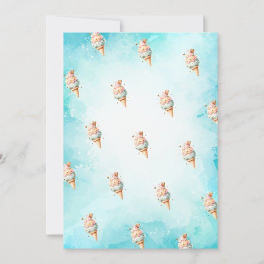 アイスカラフルクリームコーンサマーバースデーパーティー 招待状 (裏面)