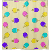 アイスカラフルクリームコーンシャワーカーテン シャワーカーテン (正面)