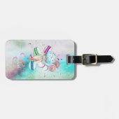 アイスカラフルクリームコーンマカロンモノグラム ラゲッジタグ (正面横)