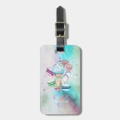 アイスカラフルクリームコーンマカロンモノグラム ラゲッジタグ (正面縦)