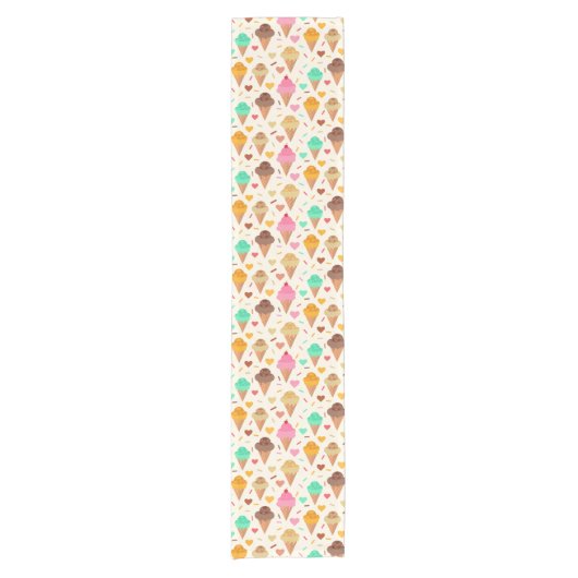 アイスカラフルクリームサンデーハート ショートテーブルランナー (正面)