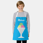 アイスカラフルクリームシャーベット付きキッズエプロン エプロン (着用した状態)