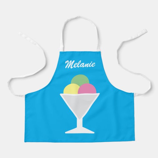 アイスカラフルクリームシャーベット付きキッズエプロン エプロン (正面)