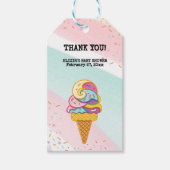 アイスカラフルクリームスクープ粉ベビーシャワー ギフトタグ (正面)