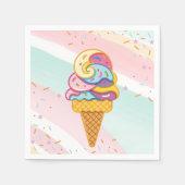 アイスカラフルクリームスクープ粉ベビーシャワー スタンダードカクテルナプキン (正面)