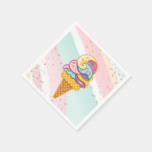 アイスカラフルクリームスクープ粉ベビーシャワー スタンダードカクテルナプキン (角)